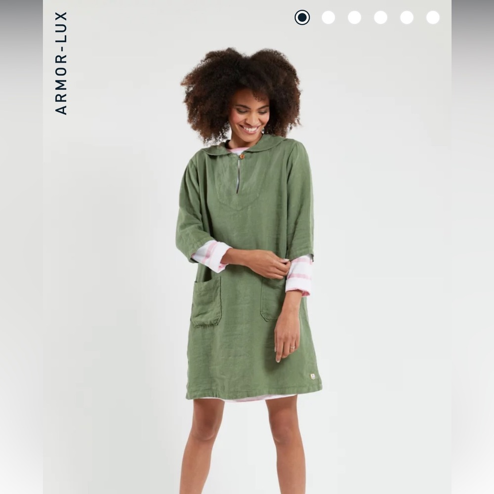 NWT Armor Lux Heritage tunic dress - linen, French import sailor collar nautical
